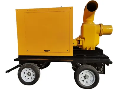 10- Zoll selbstverletzungsübergreifend und Abwasserpumpe mit Anhänger.